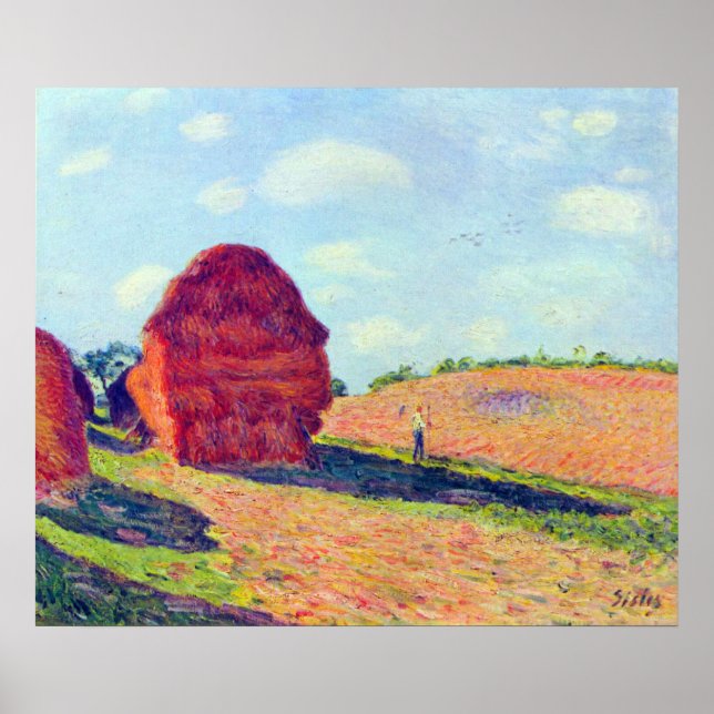 The straw rents by Alfred Sisley Poster (Front)