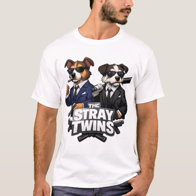 The Stray Twins – British Dog Parody T-Shirt  (Front)