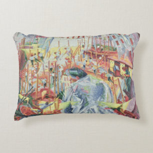 The Street Enters the House, 1911 Decorative Pillow