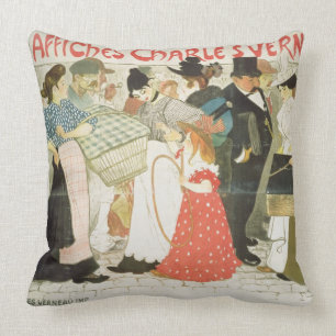 'The Street', poster for the printer Charles Verne Throw Pillow