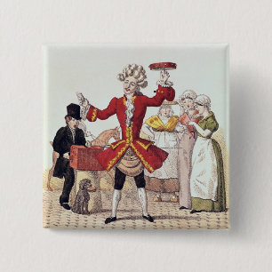 The Street Singer, engraved by Alois Senefelder 2 Inch Square Button
