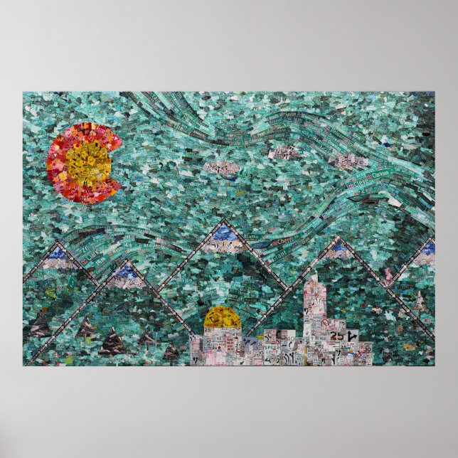 The Streets of Denver collage 36x24 Poster (Front)