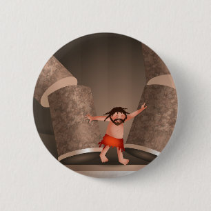 The Strength of Samson Cartoon Bible Story 2 Inch Round Button