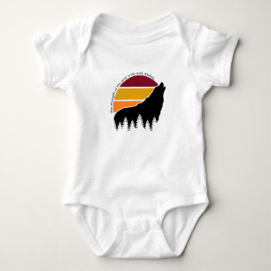 The Strength of the Pack is the Wolf Retro Sunset Baby Bodysuit