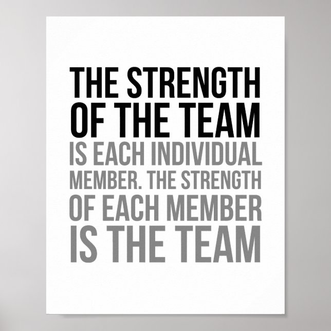 The Strength Of The Team Is Each Individual Member Poster (Front)