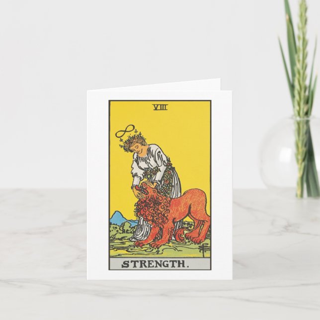 The Strength tarot card - Rider Waite Smith tarot (Front)