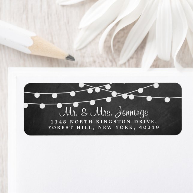 The String Lights On Chalkboard Wedding Collection (Insitu)