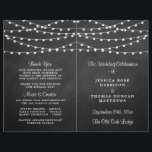 The String Lights On Chalkboard Wedding Collection<br><div class="desc">Simple yet elegant, the string lights on chalkboard wedding collection is a stunning design featuring lovely white hanging string lights on a chalkboard effect background, which is perfect for any modern wedding celebration. These programs can be personalized for your special occasion and would make the perfect order of service for...</div>