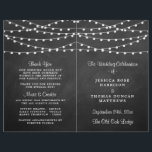 The String Lights On Chalkboard Wedding Collection<br><div class="desc">Simple yet elegant, the string lights on chalkboard wedding collection is a stunning design featuring lovely white hanging string lights on a chalkboard effect background, which is perfect for any modern wedding celebration. These programs can be personalized for your special occasion and would make the perfect order of service for...</div>