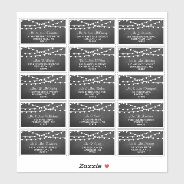 The String Lights On Chalkboard Wedding Collection (Sheet)