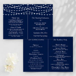The String Lights On Navy Blue Wedding Collection<br><div class="desc">Simple yet elegant, the string lights on navy blue wedding collection is a stunning design featuring lovely white hanging string lights on a navy blue background, which is perfect for any modern wedding celebration. These programs can be personalized for your special occasion and would make the perfect order of service...</div>