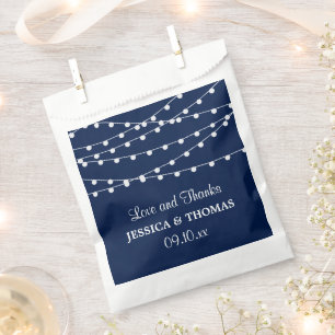 The String Lights On Navy Blue Wedding Collection Favour Bag