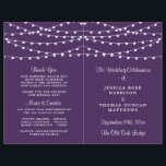 The String Lights On Purple Wedding Collection<br><div class="desc">Simple yet elegant, the string lights on purple wedding collection is a stunning design featuring lovely white hanging string lights on a purple background, which is perfect for any modern wedding celebration. These programs can be personalized for your special occasion and would make the perfect order of service for your...</div>