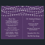 The String Lights On Purple Wedding Collection<br><div class="desc">Simple yet elegant, the string lights on purple wedding collection is a stunning design featuring lovely white hanging string lights on a purple background, which is perfect for any modern wedding celebration. These programs can be personalized for your special occasion and would make the perfect order of service for your...</div>