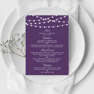 The String Lights On Purple Wedding Collection Menu
