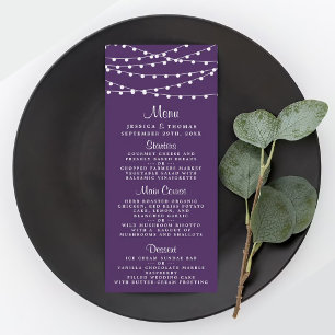 The String Lights On Purple Wedding Collection Menu