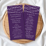 The String Lights On Purple Wedding Collection Program<br><div class="desc">Simple yet elegant, the string lights on purple wedding collection is a stunning design featuring lovely white hanging string lights on a purple background, which is perfect for any modern wedding celebration. These programs can be personalized for your special occasion and would make the perfect order of service for your...</div>