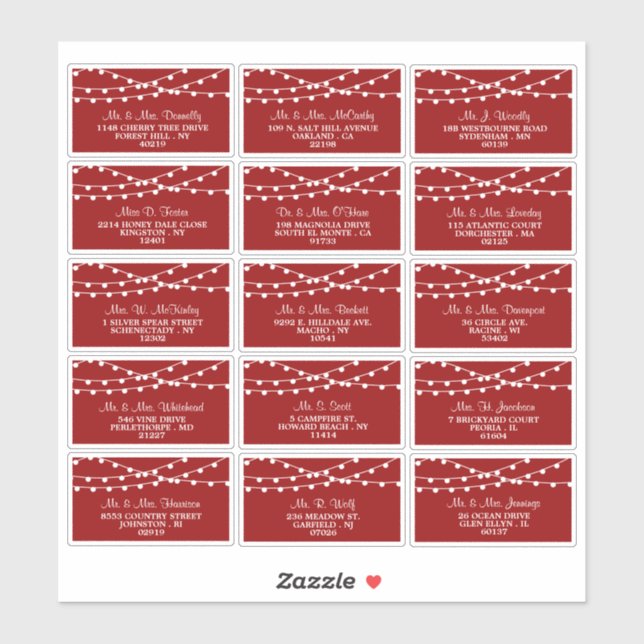 The String Lights On Red Wedding Collection (Sheet)