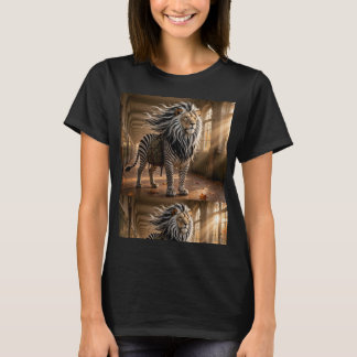 The Striped Scholar | Fantasy Lion Zebra Adventure T-Shirt