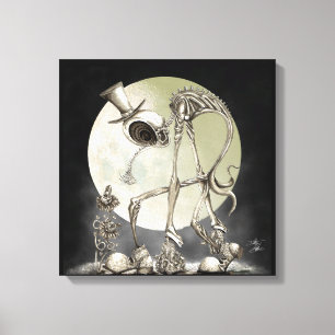 The stroll (with moon) canvas print