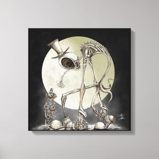 The stroll (with moon) canvas print (Front)
