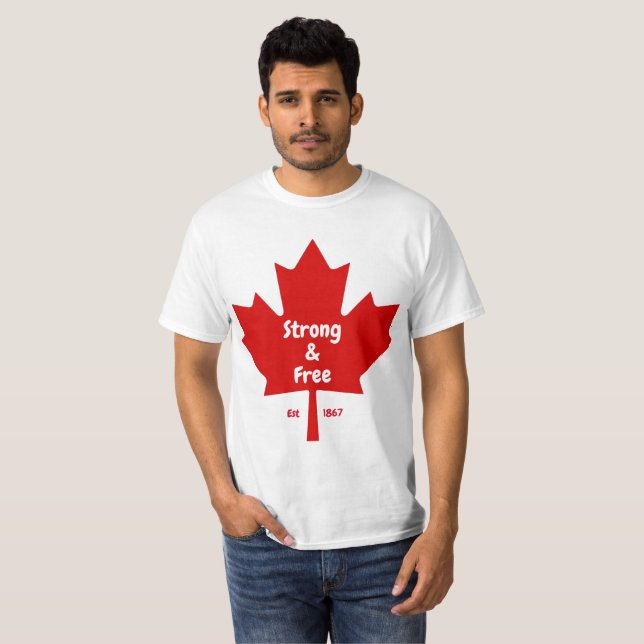  The "Strong and Free" Maple Leaf Tee (Front Full)