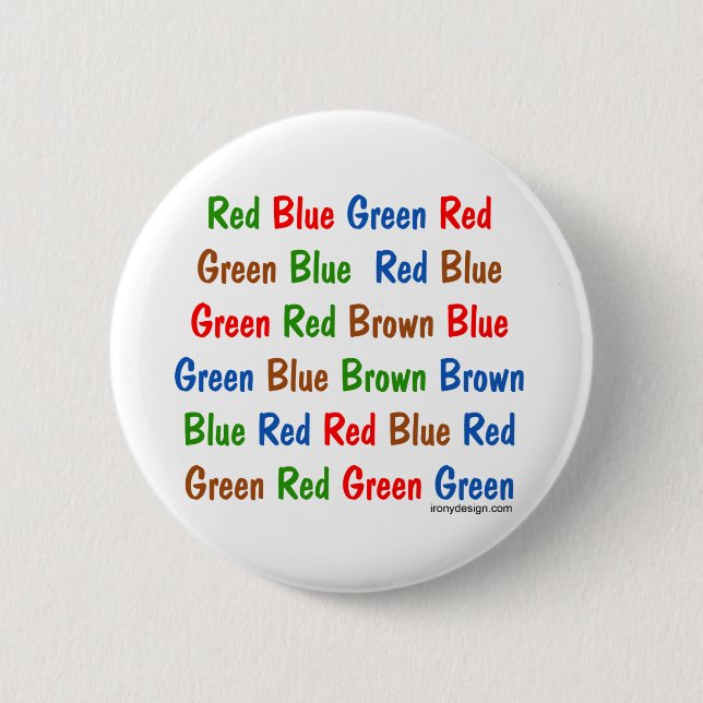 The Stroop Test 2 Inch Round Button (Front)