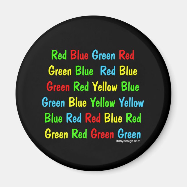 The Stroop Test Magnet (Front)