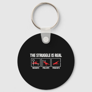 The Struggle Is Real Dinosaur Gym Workout Bodybuil Keychain
