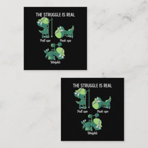 The Struggle is Real Funny Dinosaur T-Rex Gym Card