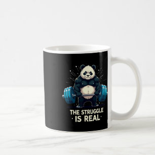 The Struggle Is Real Funny Gym Panda Workout Motiv Coffee Mug