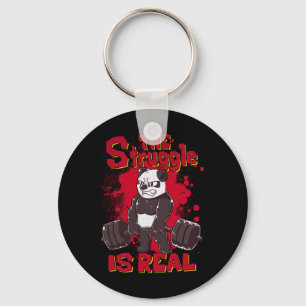 The Struggle Is Real Funny Panda Gym Bodybuilding  Keychain