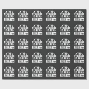 The struggle is Real Funny T-Rex Gym Workout Wrapping Paper