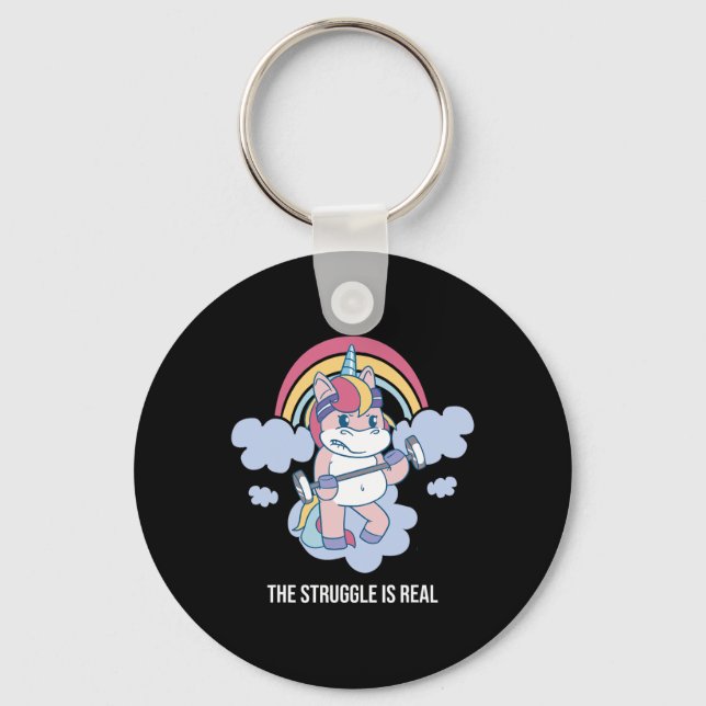 The Struggle Is Real Woman Girls Gym Workout Power Keychain (Front)