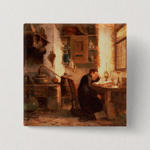 The student of chemistry and pharmacy 2 inch square button