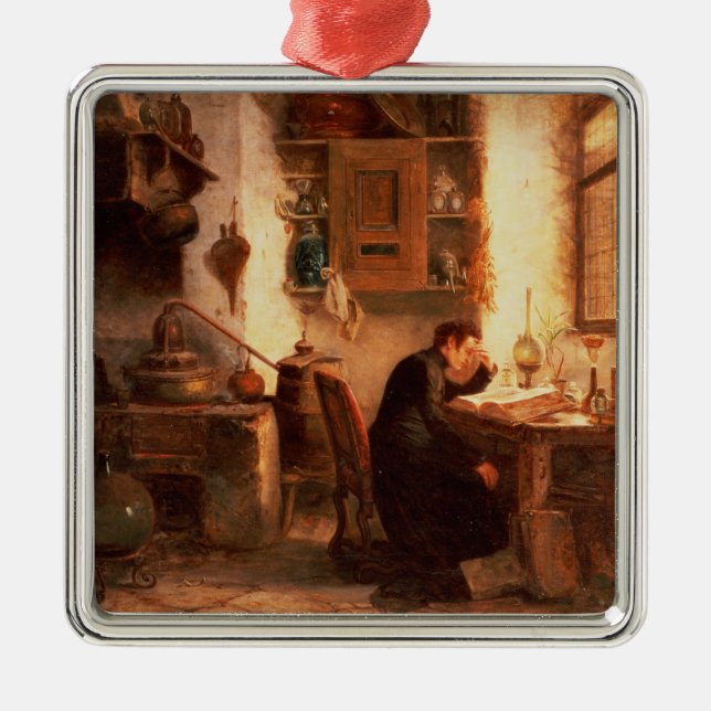 The student of chemistry and pharmacy metal ornament (Front)
