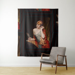 The Studio Mirror  by Albert Henry Collings Tapestry