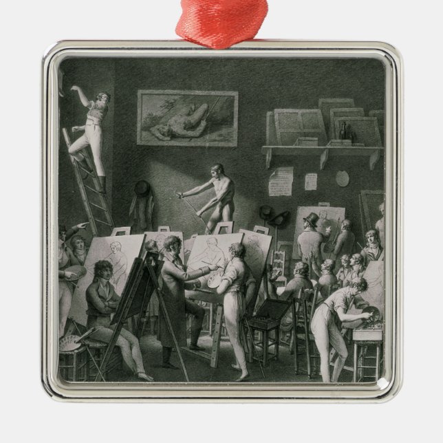 The Studio of Jacques Louis David Metal Ornament (Front)