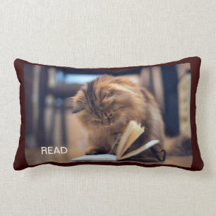 The Studious Cat Throw Pillow