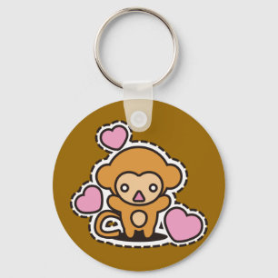 The stuffed toy of the monkey keychain