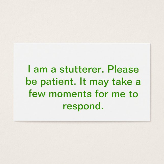 The stutterer's card (Front)