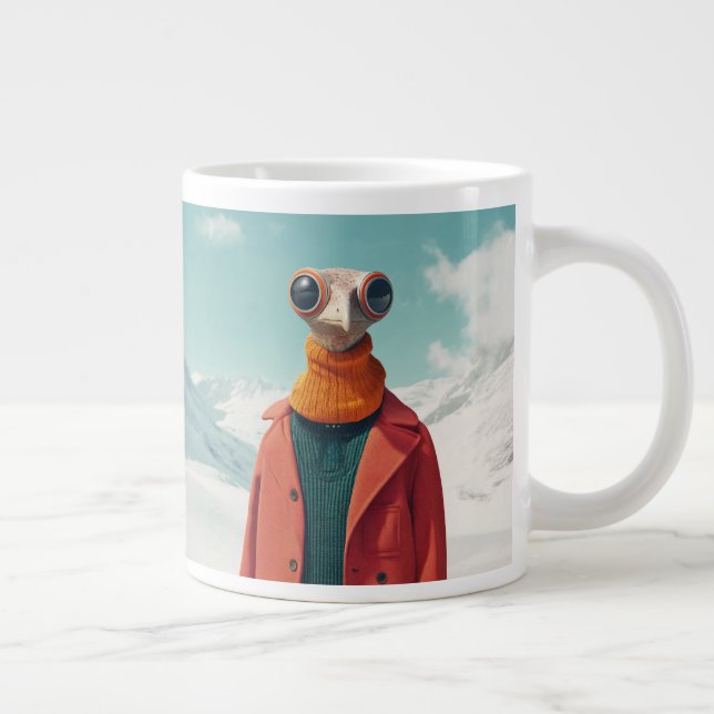 The Stylish Avian Adventurer Large Coffee Mug (Right)