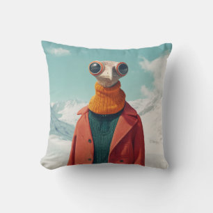 The Stylish Avian Adventurer Throw Pillow