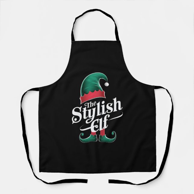 The Stylish Elf Group Matching Family Christmas  Apron (Front)