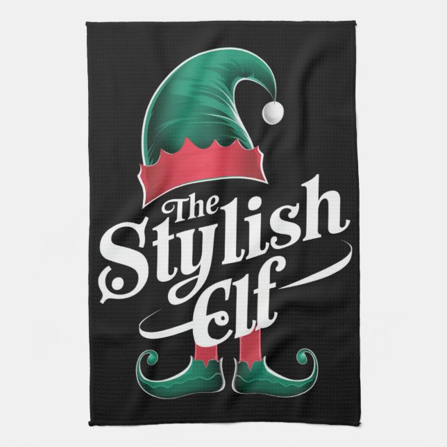 The Stylish Elf Group Matching Family Christmas  Kitchen Towel (Vertical)