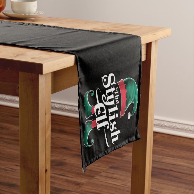 The Stylish Elf Group Matching Family Christmas  Short Table Runner (In Situ)