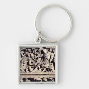 The submission of a barbarian to a Roman Keychain