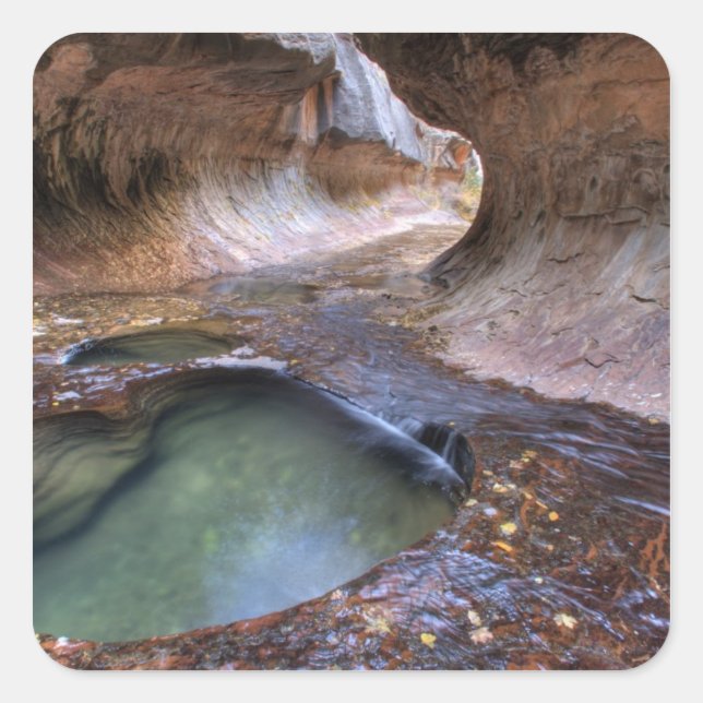 The Subway along the Left Fork of the Virgin 2 Square Sticker (Front)