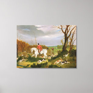 The Suffolk Hunt - Going to Cover near Herringswel Canvas Print