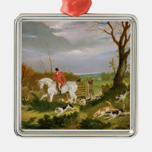 The Suffolk Hunt - Going to Cover near Herringswel Metal Ornament